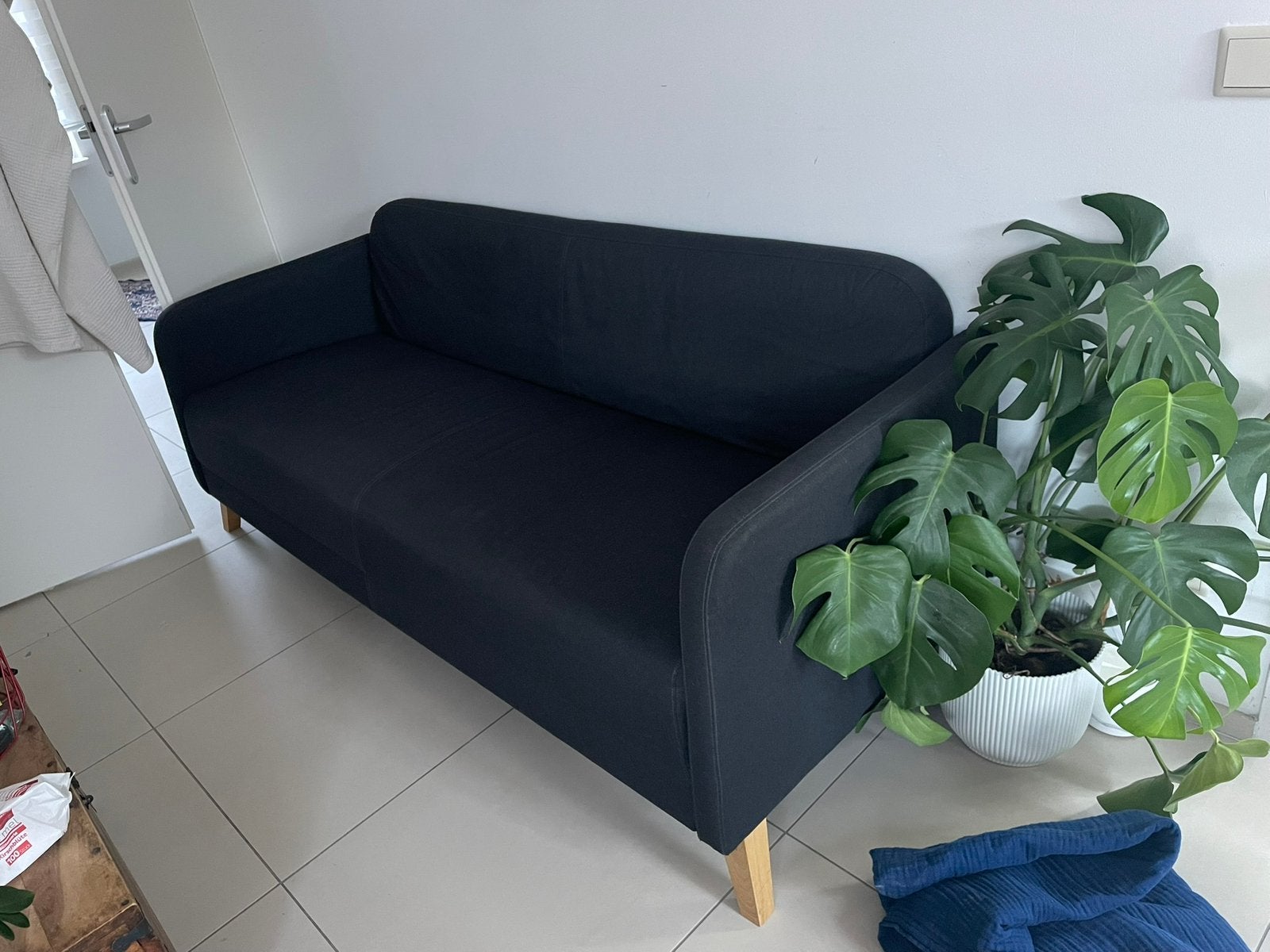 Zwarte Ikea Bank, Ophalen, Zo goed als nieuw, 75 tot 100 cm, Stof