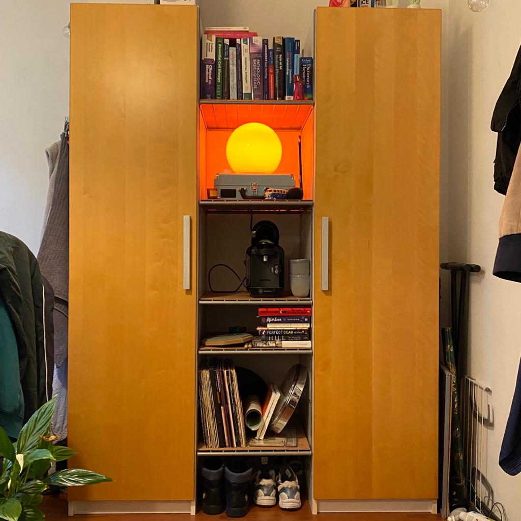 2 Ikea pax kasten met verbindingsstuk, Huis en Inrichting, Kasten | Kledingkasten, Gebruikt, 100 tot 150 cm, 200 cm of meer, 50 tot 75 cm