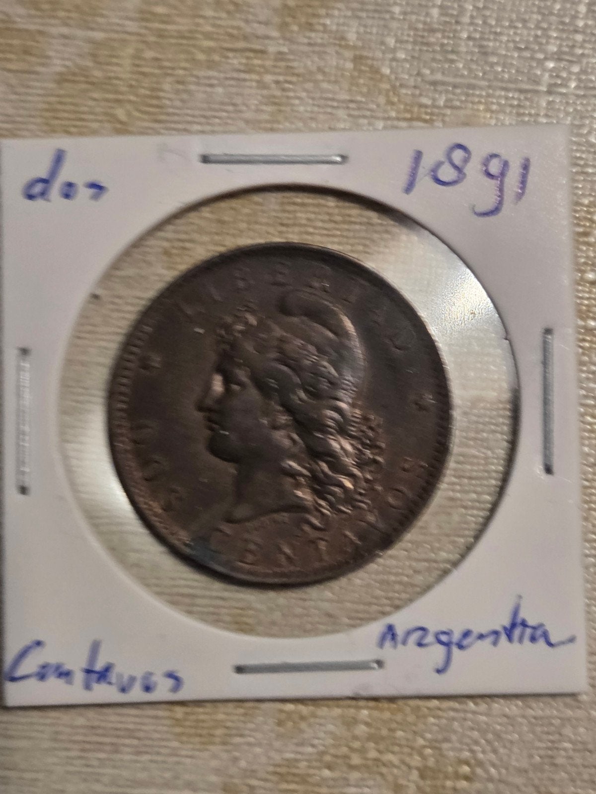 Zeldzame Argentijnse 2 Centavos munt uit 1891, Ophalen of Verzenden, Midden-Oosten