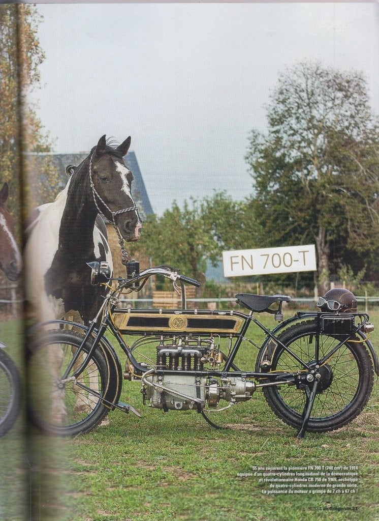 1914 Motorcycle FN 700-T four cylinder classic bike, Verzenden, Gelezen