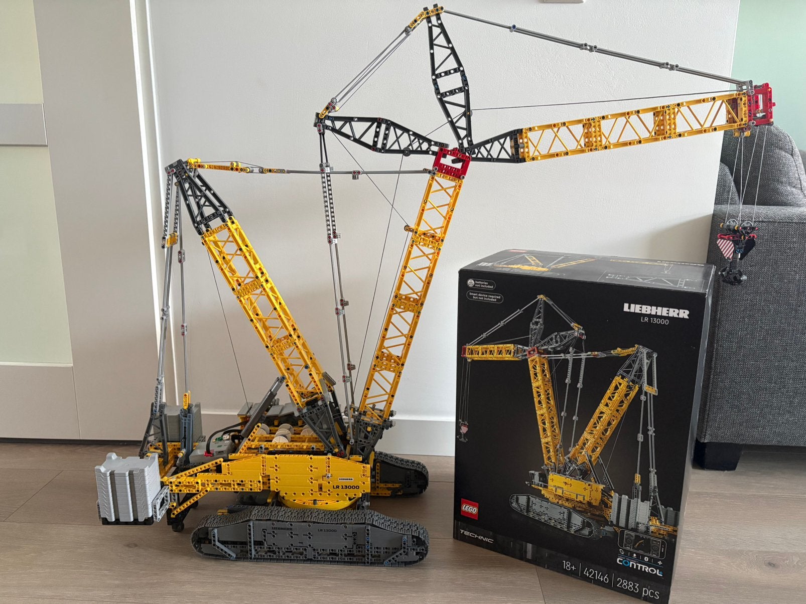 LEGO Technic (42146) Liebherr Rupsbandkraan LR 13000, Ophalen, Zo goed als nieuw, Afstandsbediening