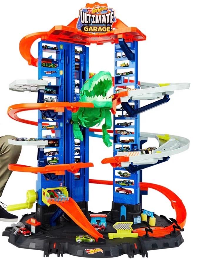 Hot Wheels Ultimate garage met dino, Ophalen of Verzenden, Hot Wheels, Handmatig, Racebaan