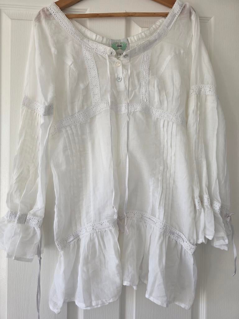 Witte blouse/tuniek  Ibiza Dreams, Kleding | Dames, Blouses en Tunieken, Ibiza Dreams, Ophalen of Verzenden, Zo goed als nieuw