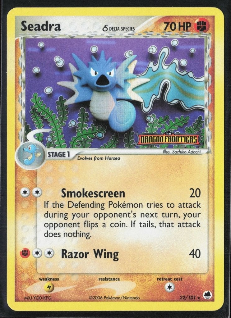 2006 pokemon seadra ex dragon frontiers reverse holo 22/101, Ophalen of Verzenden, Zo goed als nieuw, Losse kaart, Foil