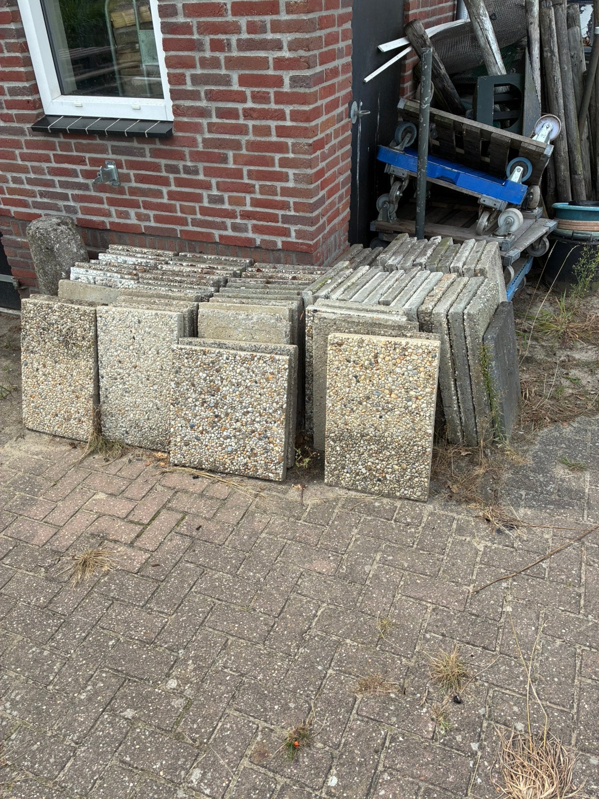 Diverse grindtegels. Gratis af te halen., Tuin en Terras, Ophalen, Gebruikt, Beton