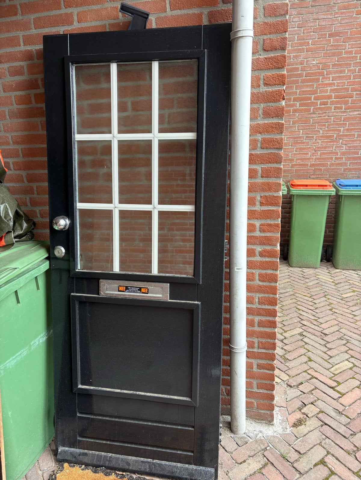 Hardhouten voordeur 201x82,5 cm met glas, Ophalen, Gebruikt, 80 tot 100 cm, Buitendeur