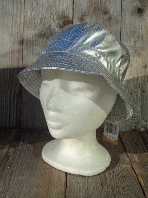 Licht grijze waterafstotende glanzende bucket hat van Fiebig, 56 of 57 cm (M, 7 of 7⅛ inch), Haven 49, Hoed, Geasluis@planet.nl