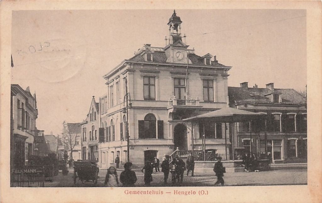 AN139 Hengelo Gemeentehuis 1917, Verzenden, Voor 1920, Gelopen, Overijssel