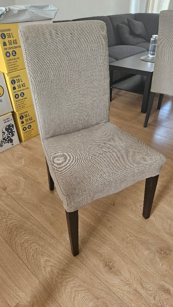 Eetkamer stoelen (6 stuks), Ophalen, Zo goed als nieuw, Stof, Grijs