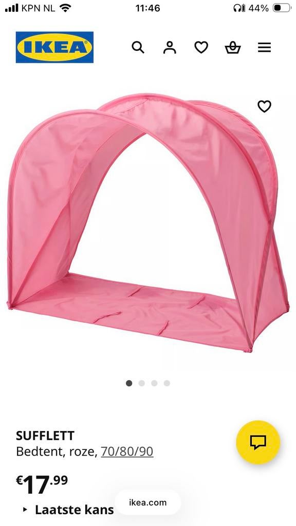 Bedtent Ikea Roze, Ophalen of Verzenden, Gebruikt, Minder dan 140 cm, Minder dan 70 cm