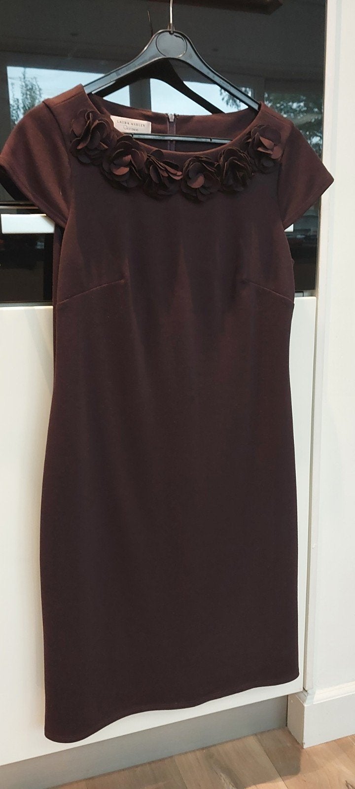 Laura Ashley aubergine jurkje (mt38)met vestje(mt40) zgan, Kleding | Dames, Maat 38/40 (M), Paars, Ophalen of Verzenden, Zo goed als nieuw
