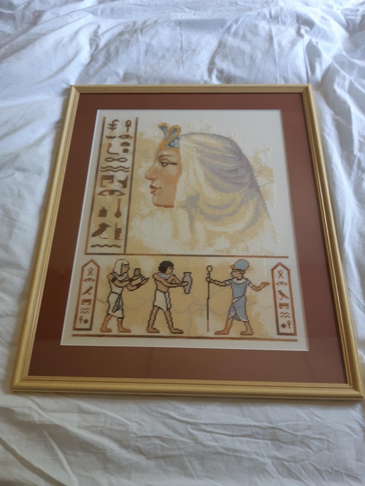 schilderij borduurwerk  - Egypte, 50 – 75, Gebruikt, Ophalen of Verzenden, Schilderij