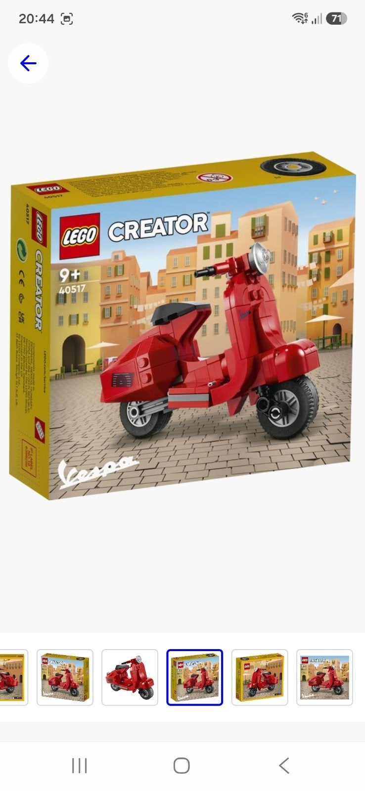 rode lego vespa, Lego, Ophalen of Verzenden, Zo goed als nieuw, Compleet