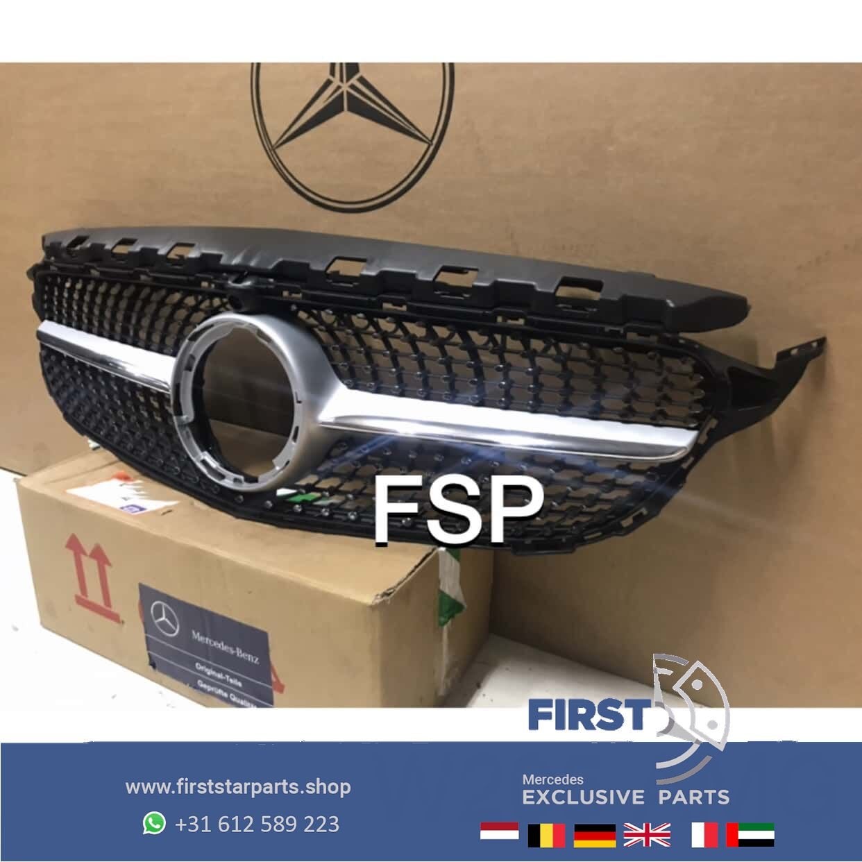 W205 S205 FACELIFT C43 AMG DIAMOND GRIL Mercedes C Klasse 20, Gebruikt, -, Ophalen of Verzenden, -