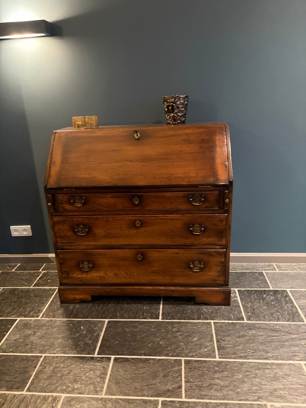 Antiek houten secretaire met lades, Antiek en Kunst, Ophalen