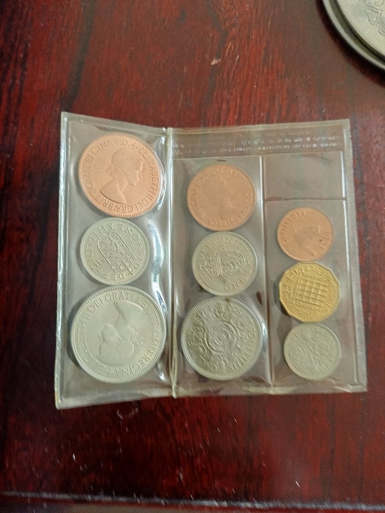 Vintage Britse 1953 Munten Set Koningin Elizabeth II Kroning, Ophalen of Verzenden, Overige landen