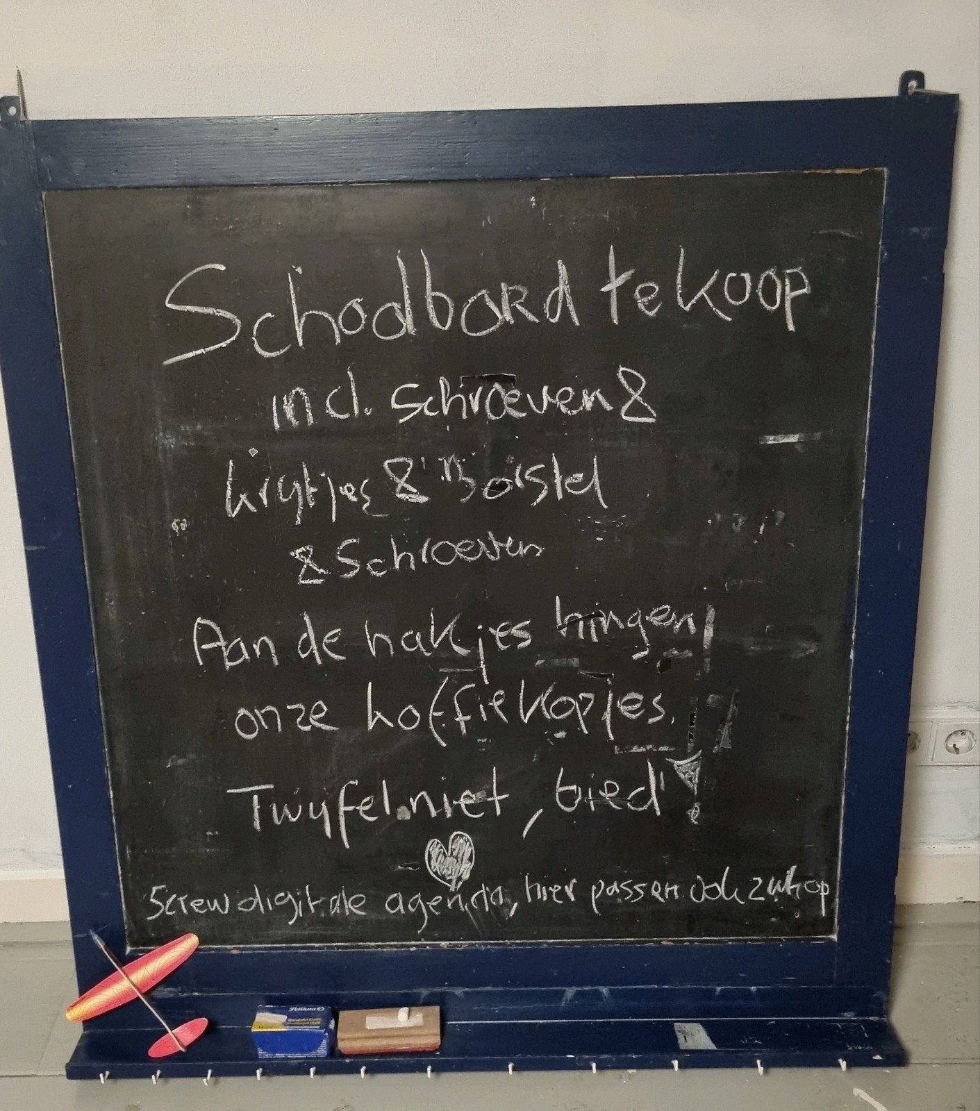 Schoolbord, Ophalen, Gebruikt, Krijtbord