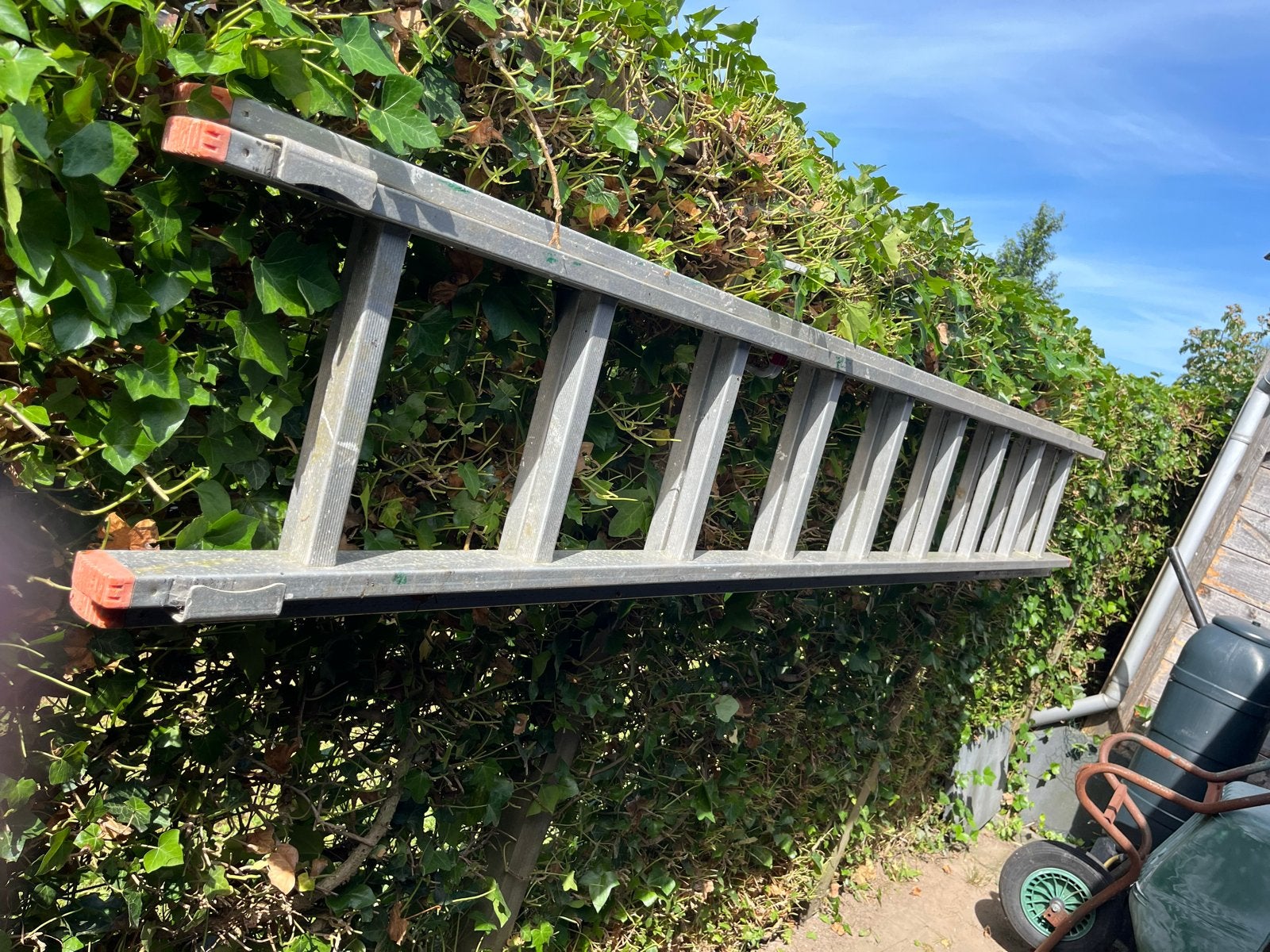 Krause Stabilo Schuifladder 120540 - 390 cm nieuwe voetjes, Ophalen, Gebruikt, Ladder, Opvouwbaar of Inschuifbaar