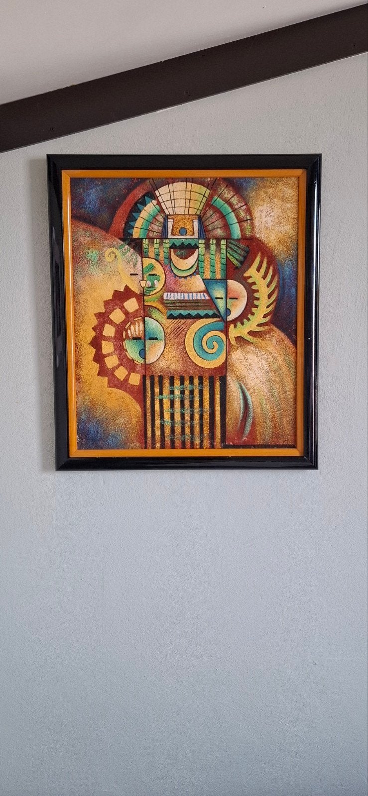 schilderij in houten lijst, Ophalen