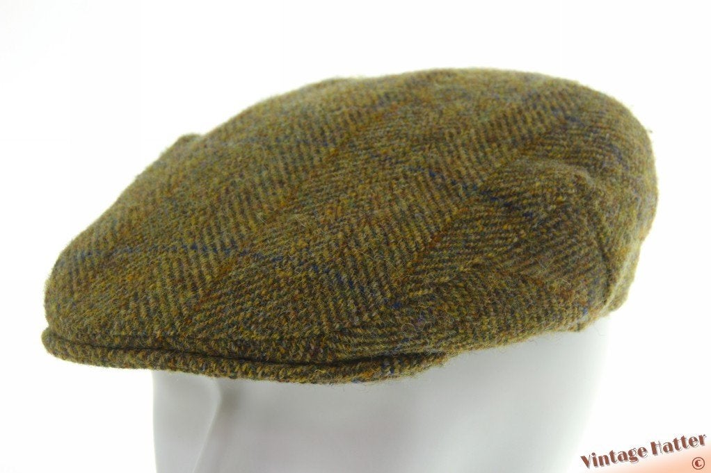 Vintage flatcap Platte pet Harris Tweed groen scheerwol 59,5, Kleding | Heren, Hoeden en Petten, Ophalen of Verzenden, Zo goed als nieuw