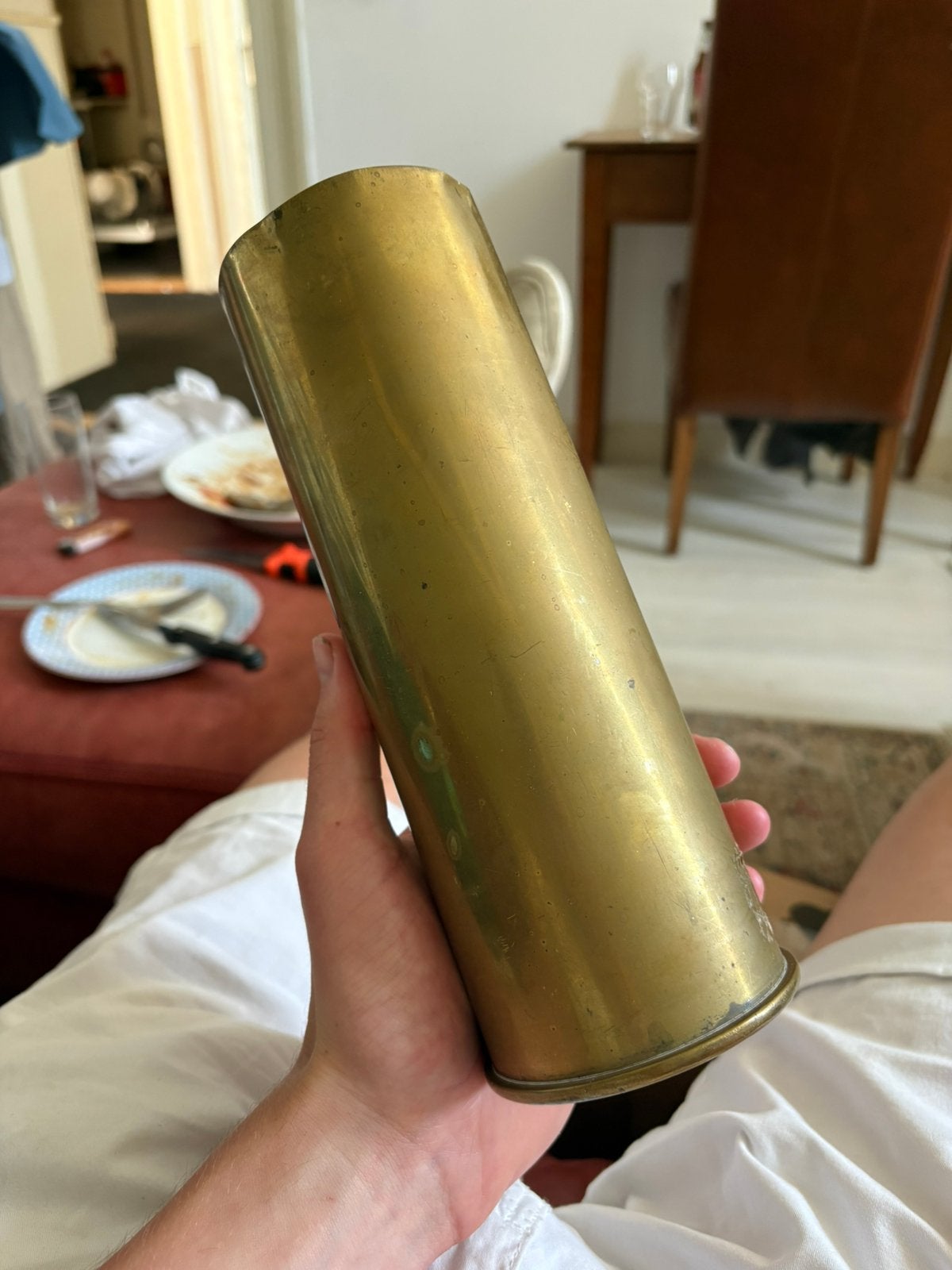 8cm huls     AFKOMST ONBEKEND, Verzamelen, Militaria | Tweede Wereldoorlog, Ophalen, Landmacht, Hulzen of Bodemvondsten