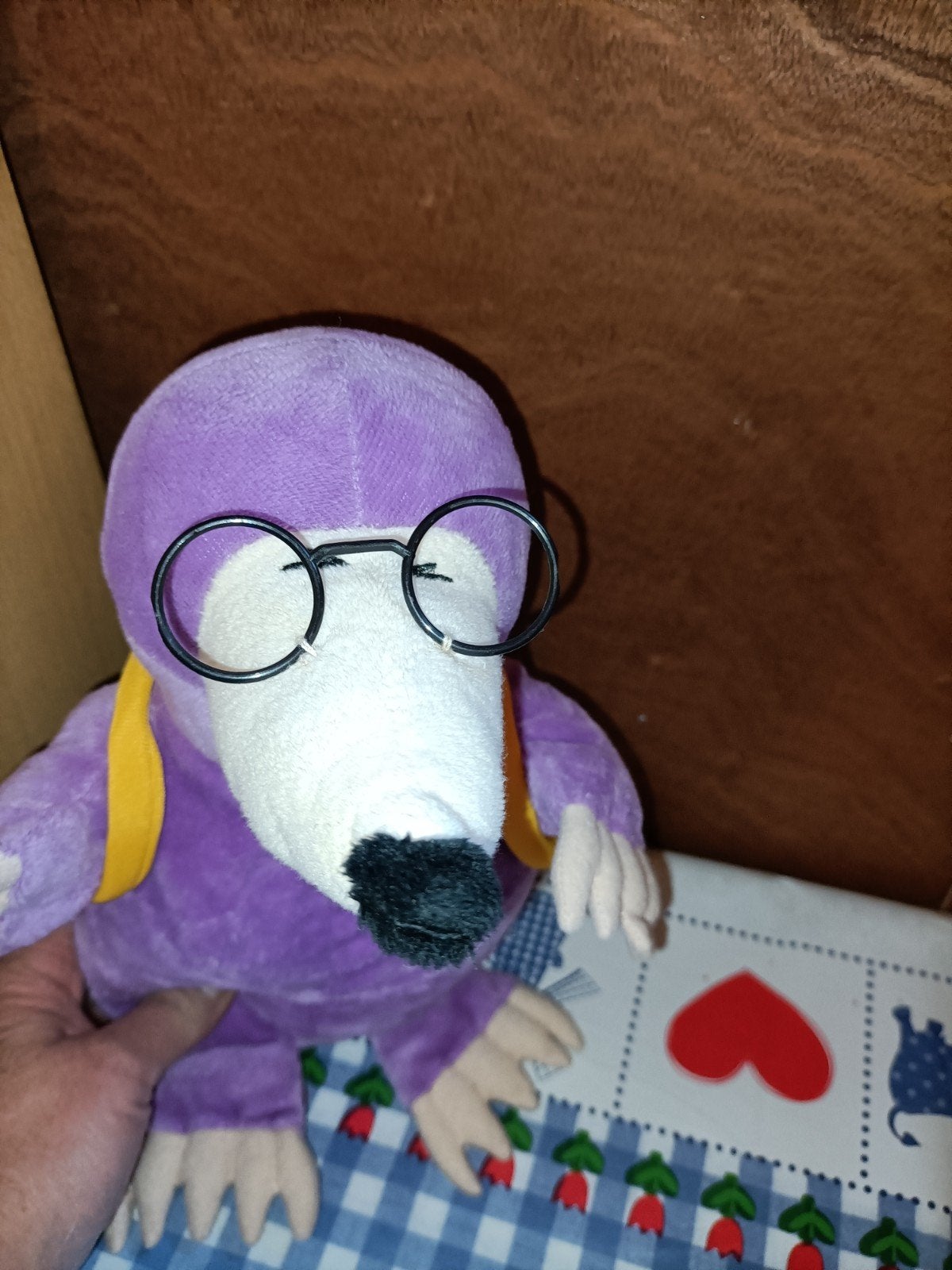 Paarse mol knuffel met bril ZIZOZ slechtzienden, Ophalen of Verzenden, Zo goed als nieuw, Overige typen