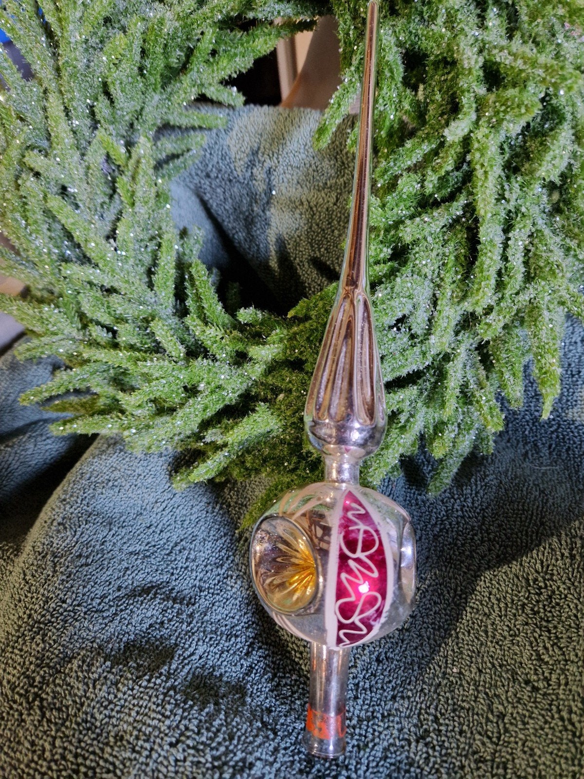 BROCANTE KERSTBOOMPIEK VAN GLAS, Diversen, Ophalen of Verzenden