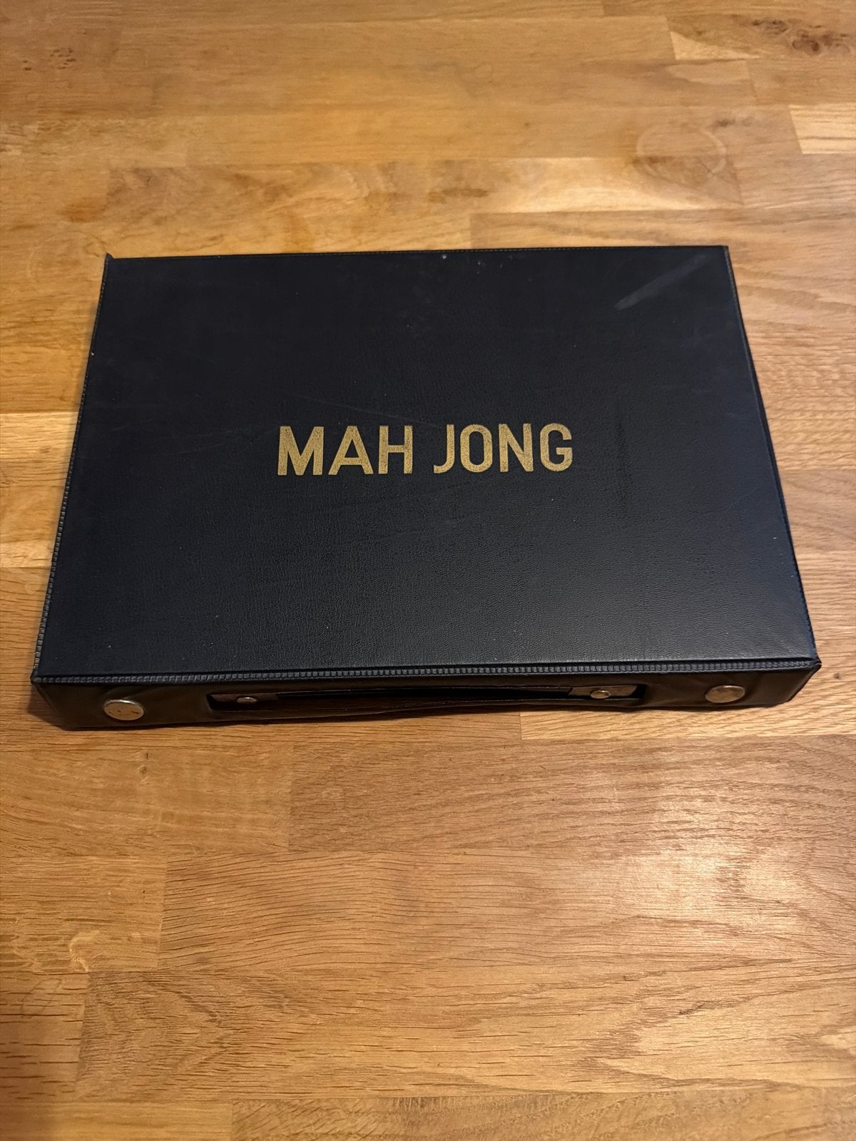 Vintage Mahjong spel in lederen etui - Compleet, Ophalen of Verzenden, Gebruikt