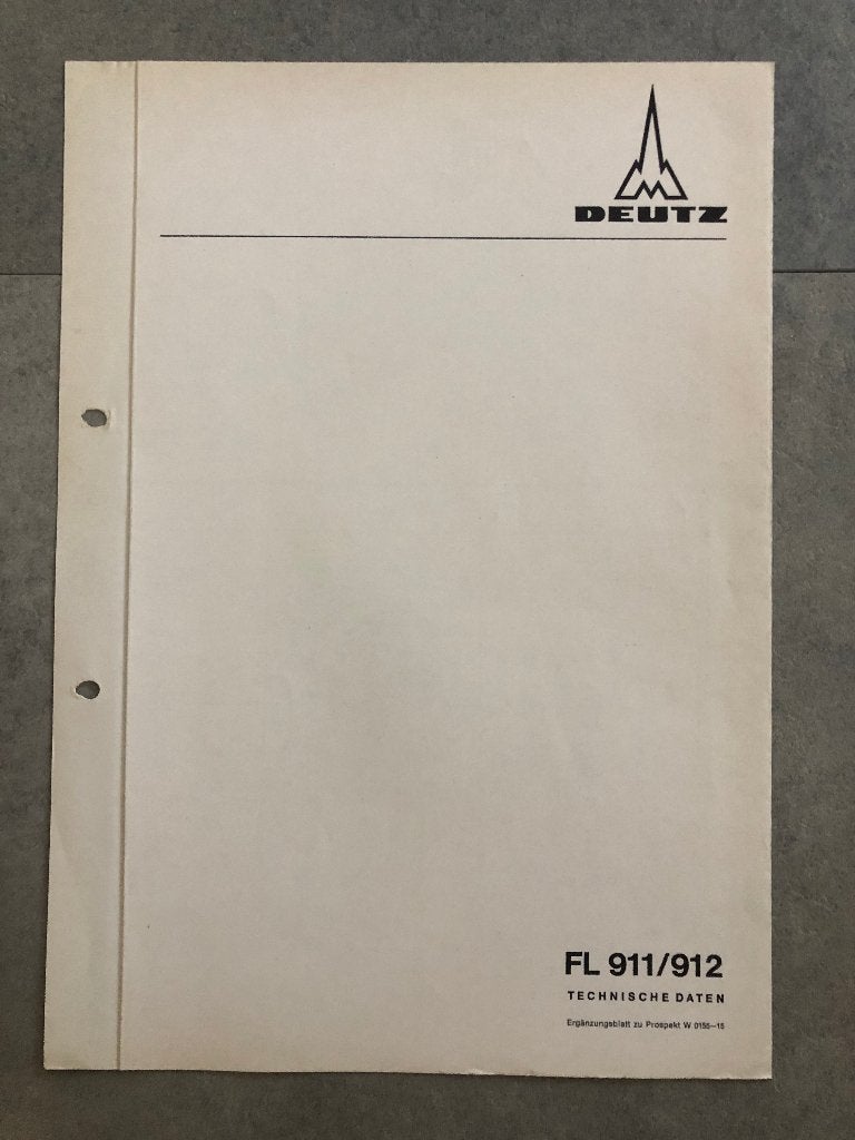 Deutz FL 911/912 motorbeschrijving folder 1988, Boeken, Ophalen of Verzenden, Gelezen, Algemeen