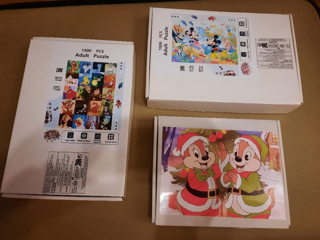 3x Disney puzzel  1000 stukjes, Ophalen, 500 t/m 1500 stukjes, Zo goed als nieuw, Legpuzzel