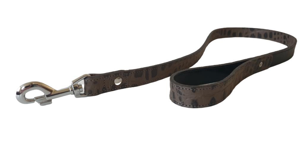 ALOKE Lederen Hondenriem Antraciet Croco L 105 cm KOOPJE!!!, Ophalen of Verzenden, Nieuw, Hondenriem