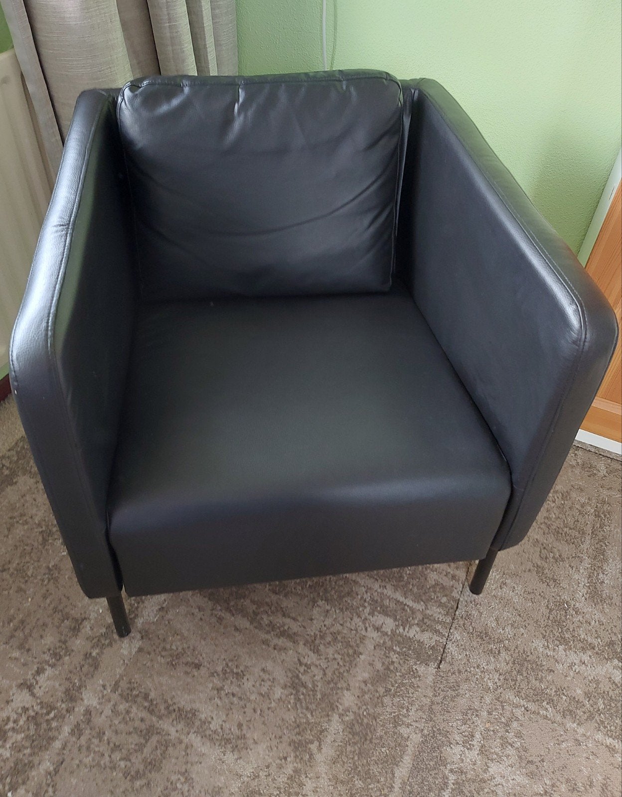 IKEA Ekerö Fauteuil Bomstad Zwart - Zo goed als nieuw, Ophalen, Minder dan 75 cm, Zo goed als nieuw, Modern