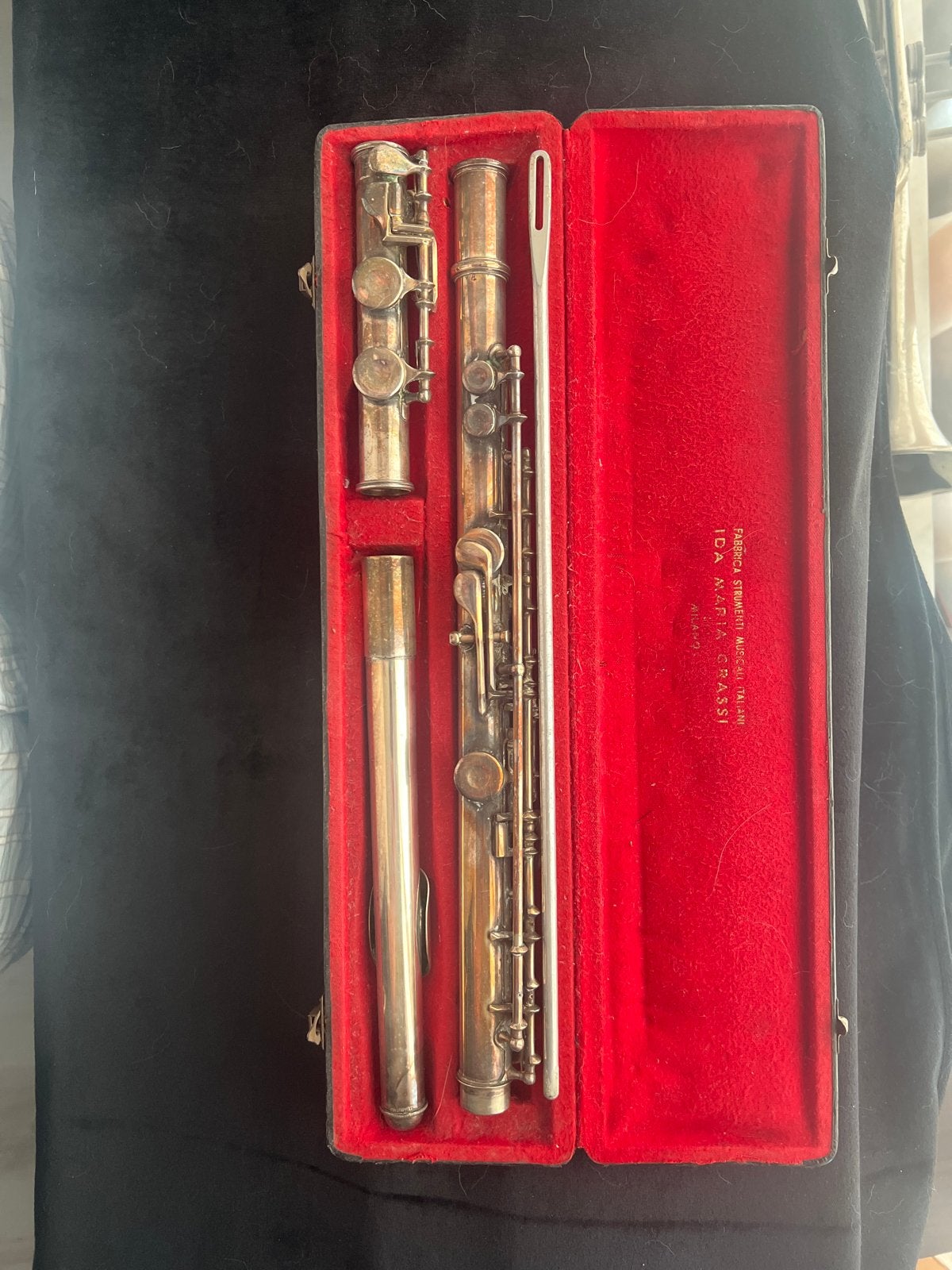 Vintage I.M. Grassi Piccolo Dwarsfluit met Koffer, Muziek en Instrumenten, Blaasinstrumenten | Dwarsfluiten en Piccolo's, Ophalen of Verzenden