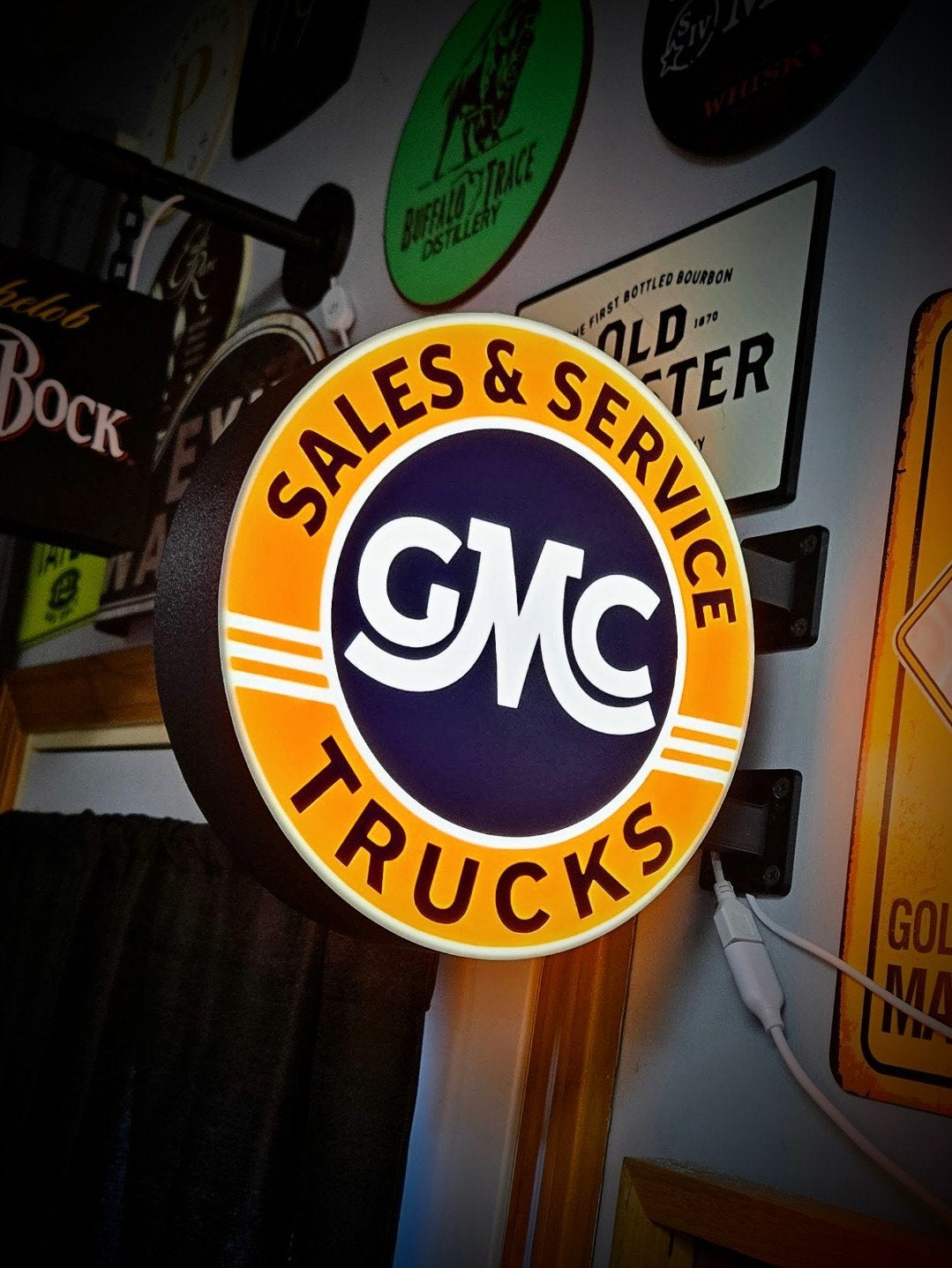 Nieuw GMC Sales & Service Trucks Lichtbord - Dubbelzijdig, Ophalen of Verzenden