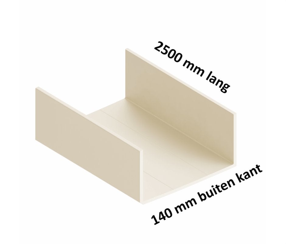 Nieuwe crèmekleurige glasopvang profiel 250 cm voor veranda, Ophalen, Nieuw, Crème, 250 cm