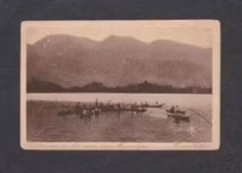 Indonesië Indië Vischvangst Meer van Manindjau Sumatra, Verzamelen, Ophalen of Verzenden, Voor 1920, Ongelopen, Buiten Europa