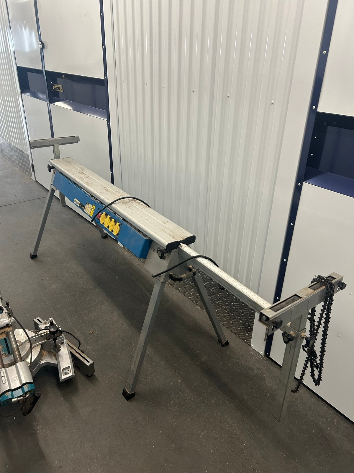 Makita LS1018L afkortzaag op Scheppach UST-2780 onderstel, Doe-het-zelf en Verbouw, Gereedschap | Zaagmachines, Ophalen, Gebruikt