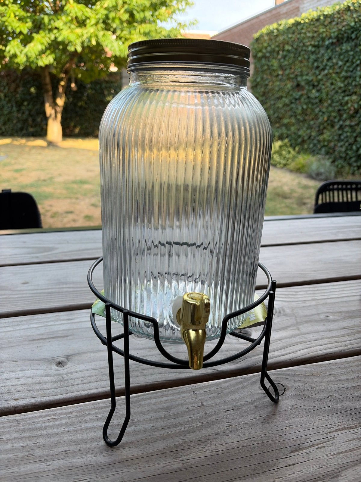 NIEUW Glazen drankdispenser met kraantje en standaard, Ophalen of Verzenden, Nieuw, Glas
