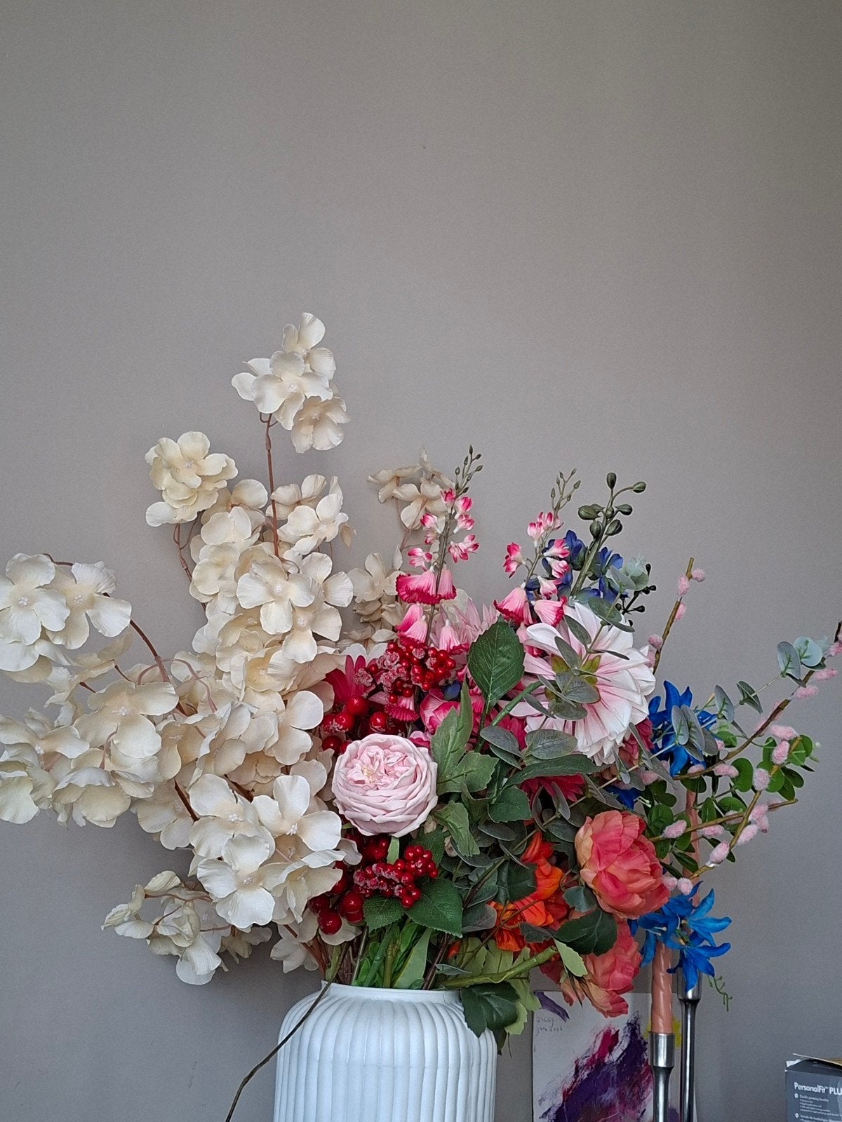 grote bos met kunstbloemen, Huis en Inrichting, Ophalen of Verzenden, Zo goed als nieuw, Kunstbloem, Meerkleurig