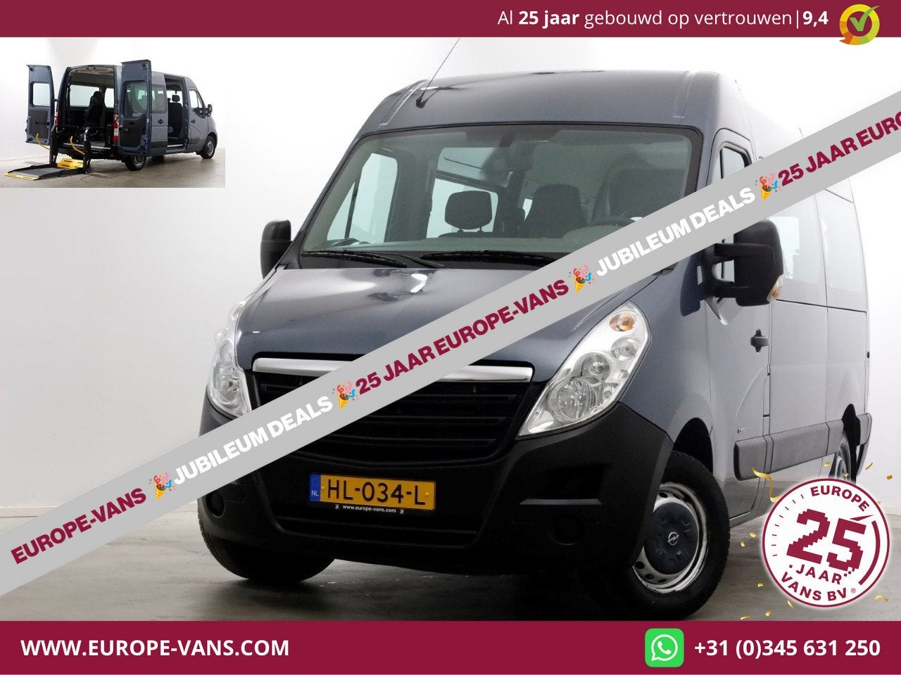 Opel Movano Combi 2.3 CDTI 145pk Euro6 L2H2 Rolstoelbus Incl, Auto's, Voorwielaandrijving, 145 pk, 15 km/l, Gebruikt