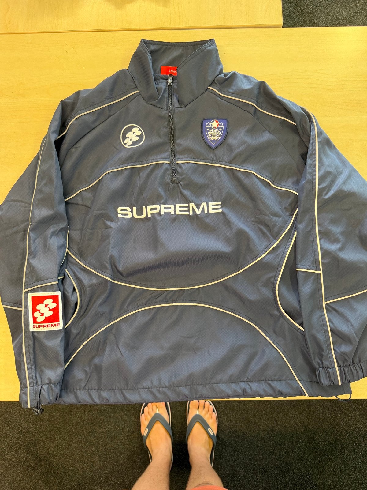 Supreme Half Zip Pullover - Maat L, Maat 52/54 (L), Blauw, Ophalen of Verzenden, Zo goed als nieuw