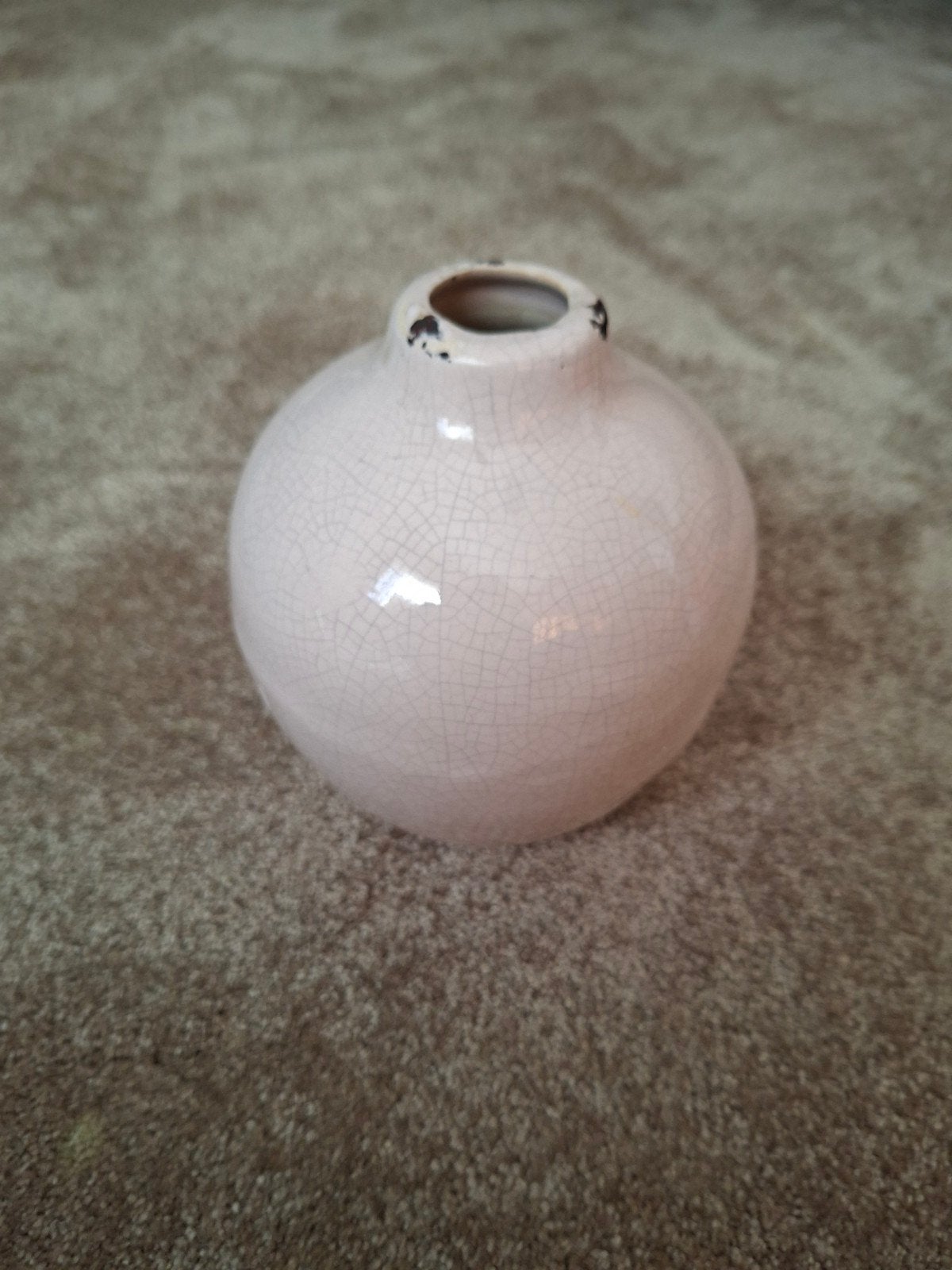 Vintage craquelé vaasje - Roze, Ophalen of Verzenden
