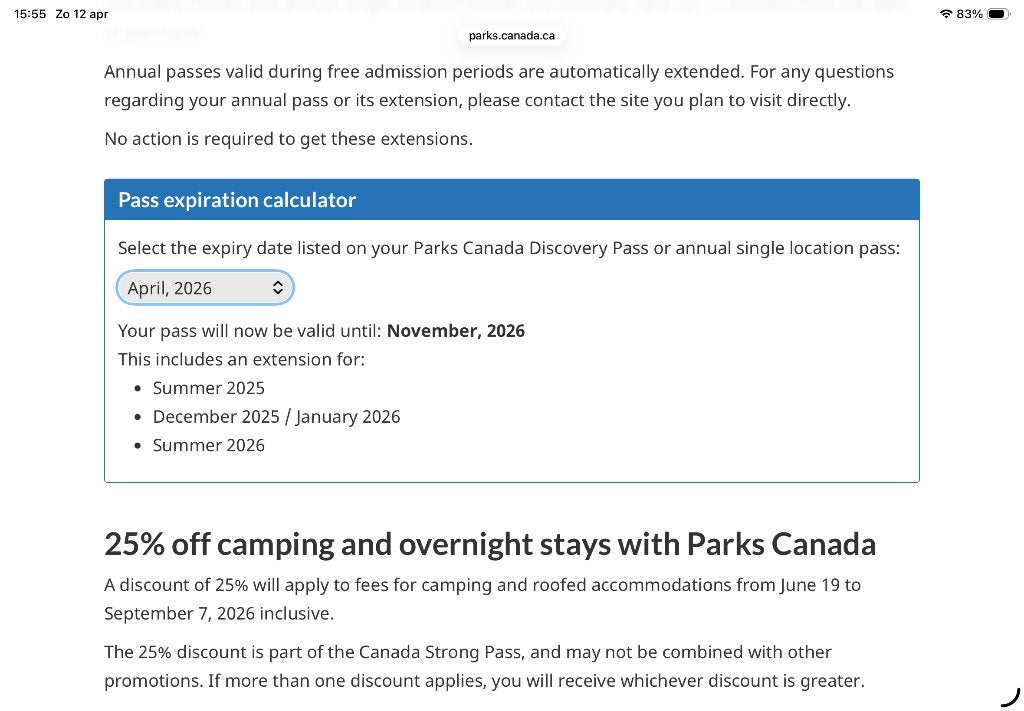 Discovery Card Canada, Tickets en Kaartjes, Autovignetten, Twee personen