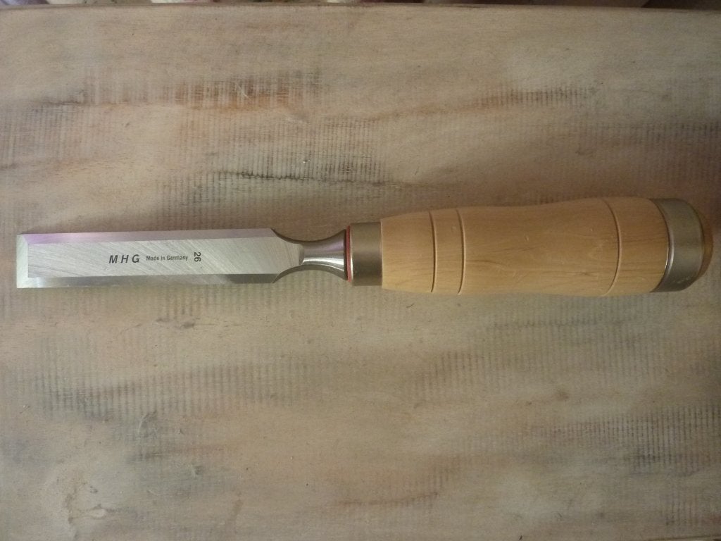 1x nieuwe MHG 26mm steekbeitel beuken heft fijngeslepen, Ophalen of Verzenden, Nieuw