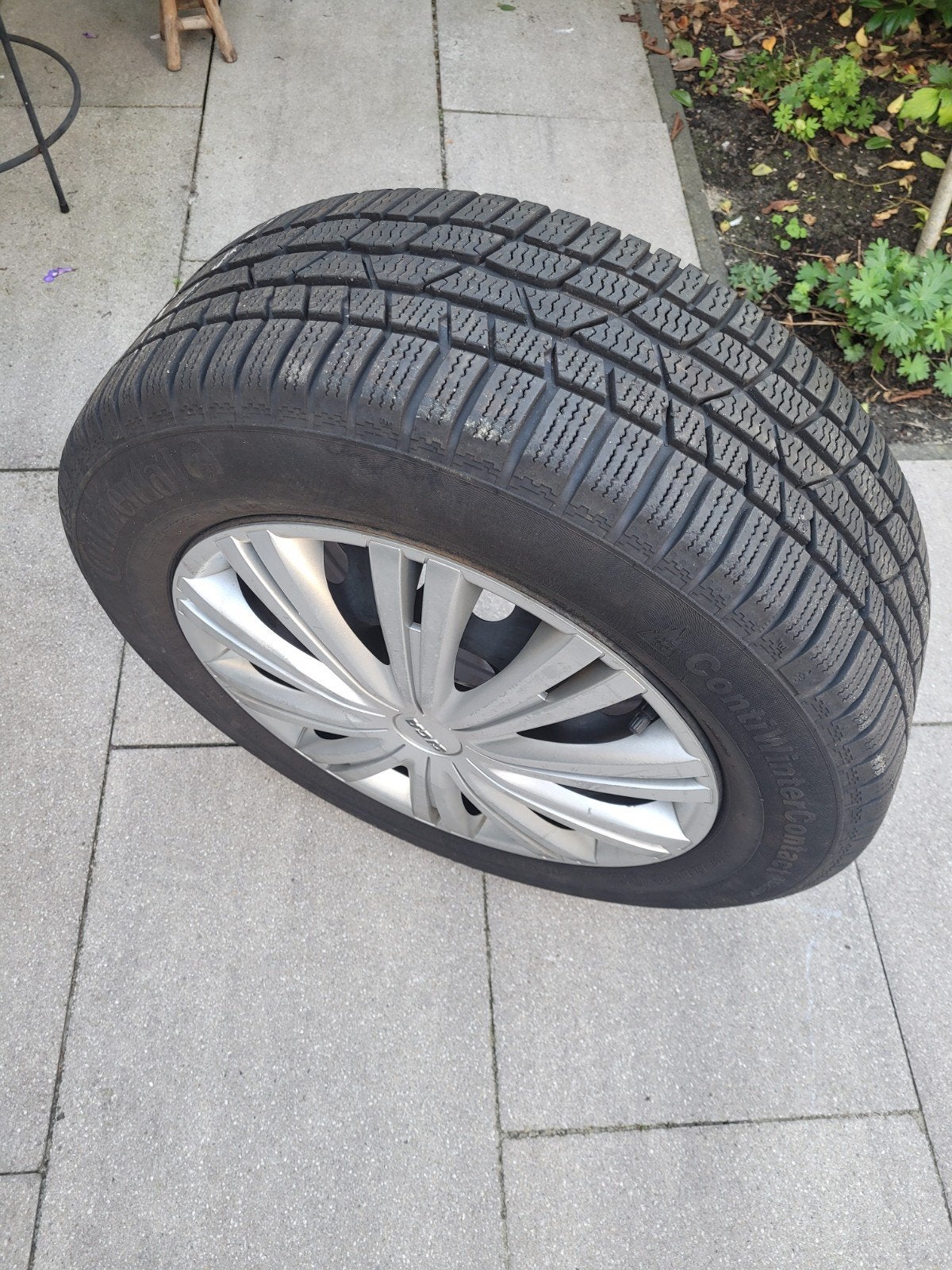 Set winterbanden Continental WinterContact TS850 205/60 R16, Ophalen, Gebruikt, 16 inch, Banden en Velgen