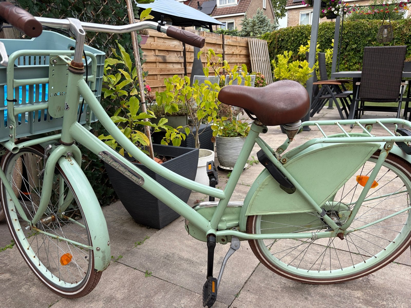 Damesfiets met voordrager en mand, 26 inch, Terugtraprem, Gebruikt, 50 tot 53 cm, Ophalen