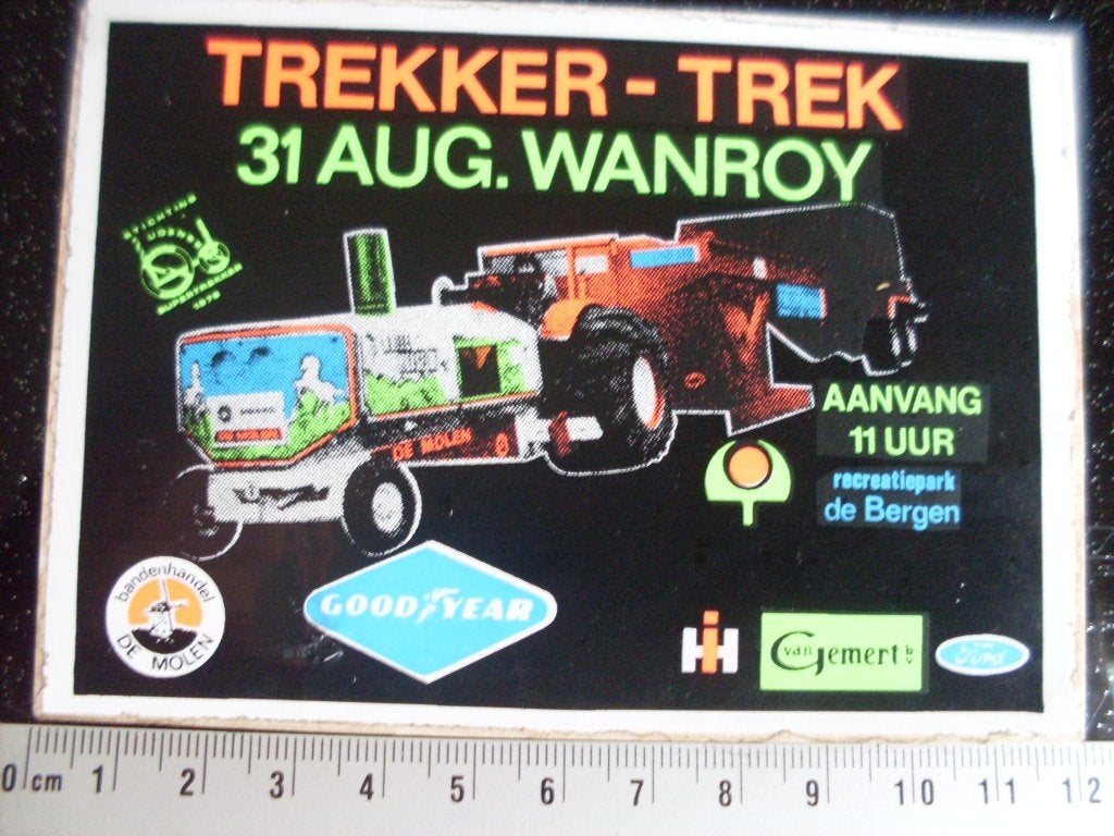 sticker trekker-trek tractor pulling recreatiepark de bergen, Verzenden, Zo goed als nieuw, Auto of Motor