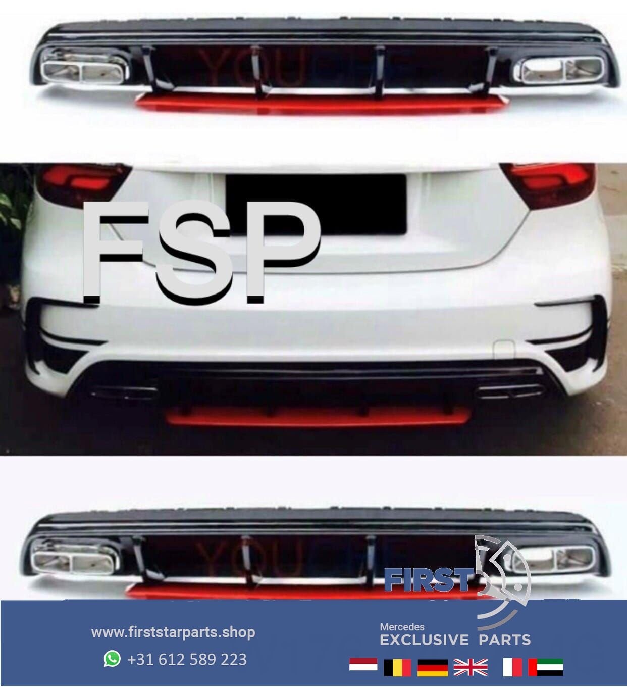 W176 A45 AMG FACELIFT DIFFUSER COMPLEET AERO PAKKET Mercedes, Gebruikt, -, Ophalen of Verzenden, -