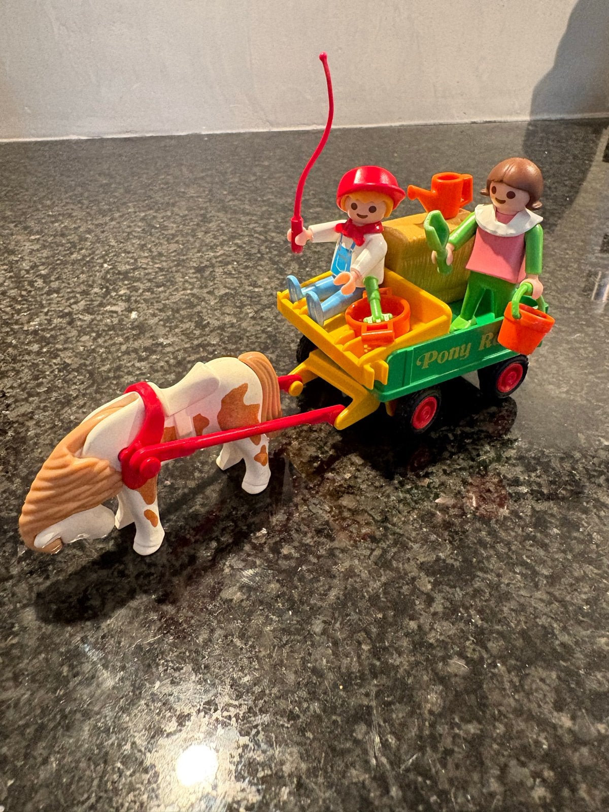 Playmobil Ponykar met paard, wagen en figuren, Gebruikt, Complete set, Ophalen of Verzenden, Figuren