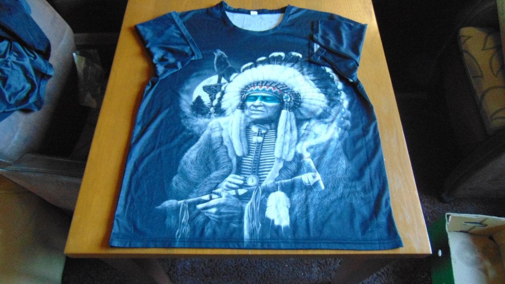 Amerikaanse tribal chef T-shirt Maat 5XL zgan, Ophalen of Verzenden, Zo goed als nieuw, Overige maten, Zwart